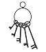 Set of 4 Skeleton Keys Jail Cell Jailer with Antique Style Solid Iron Skeleton Castle Dungeon Pirate Keys for Birthday Party Favors, Mini Treasure Toy Gifts, Medieval (Black Iron Key Bunch)