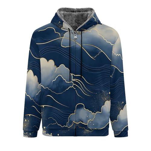Sweat à capuche doublé polaire homme contre le froid veste zippée