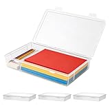 eupdd 3 St&uuml;ck Aufbewahrungsbox Mit Deckel Flach: Aufbewahrungsbox Flach Stapelbar Mit Deckel, 31x22x5 Cm, Transparent, Polypropylen, F&uuml;r B&uuml;ro Dokumente, Studium Unterlagen, K&uuml;nstlerbedarf Ordnung