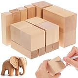 UKCOCO 15 Stück Holzbausteine Rechteckige Bastelholzstücke zum Schnitzen Verschiedene Größen für Heimdekoration und Lernmaterialien aus Rohholz