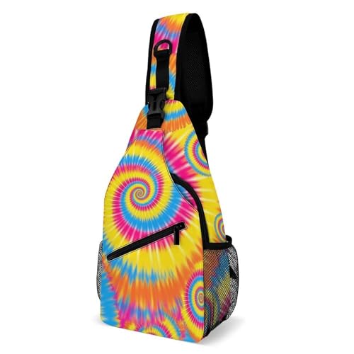 Sac bandoulière léger tie-dye mixte pour sac de poitrine outdoor actif