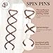 20PCS Spiral Hair Pins, Spin Pins Spiral Bobby Pins for Girls, Women and Kids, Non-Scratch Round Clip & Bun Twist, Stylish Bun Bobby Pins, Premium Spin Pins for Hair, Brown
