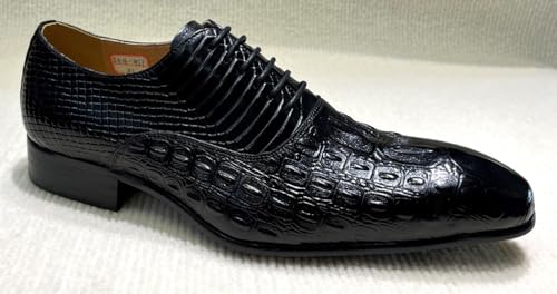 Santimon Mens Genuine Leather Oxfords Formal Dress Shoes – Fashion Comfortables Lace-Up Shoes for Business, Prom Weddings, Office2