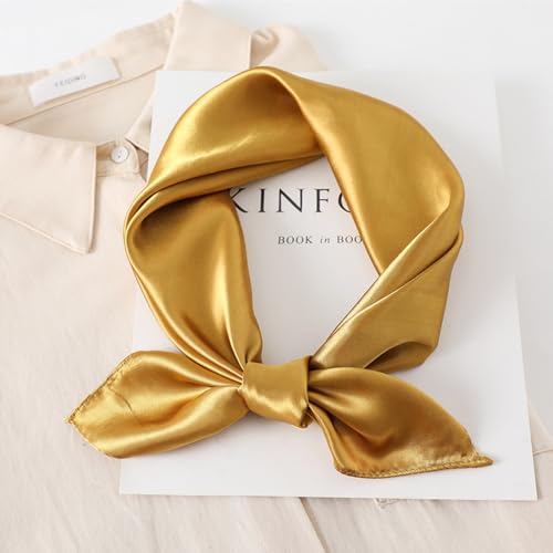 2PCS Silk Scarf Head Scarf for Women Lightweight Neckerchief Square Handkerchief Square Bandana Neck Scarf3