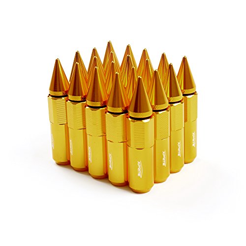 Xprite Gold Aluminum Mounted 90mm Spike Extended Nut Refit Wheel Lug Nuts/Tire Screw M12x1.5