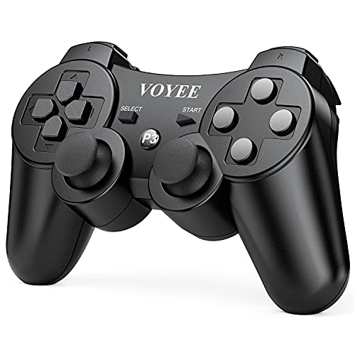 VOYEE Wireless Controller Compatible with Playstation 3 PS3, with Upgraded Joystick/Rechargerable Battery/Motion Control/Double Shock (Black) - Thumbnail 2