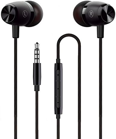 In-ear Headphones SCOLIB Earbuds High Definition Heavy Deep Bass with Mic & Volume Control (Black)