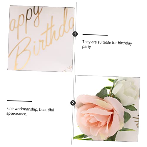 UKCOCO 3 Pecas Cartão De Flores Picaretas De Bolo De Flores Toppers De Rosquinha Casamento De Flores