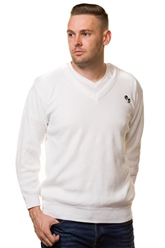 Malay Men’s Bowling Golf White Jumpers Sweaters Tops Bowl Logo Size S to 5XL (Large, White)