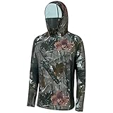 BASSDASH UPF 50+ Men’s Hunting Shirts with Mask Long Sleeve Camo Fishing Hoodie