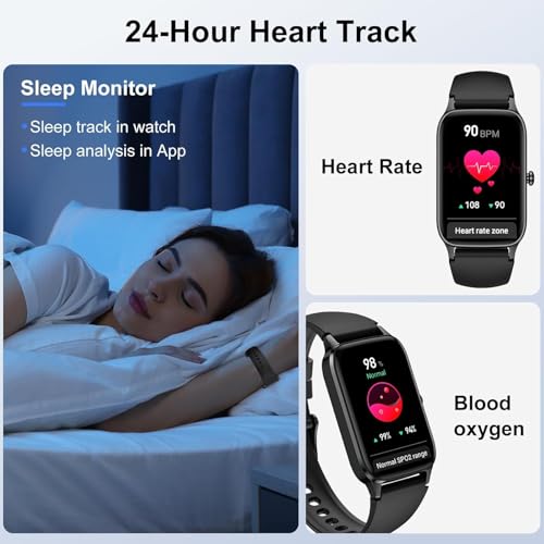 Smart Watch for Men Women, 1.57" Smartwatch (Answer/Make Call) , Fitness Tracker with 110+ Sport Modes, Heart Rate/Sleep Monitor, IP68 Waterproof, Bluetooth Calls, Smartwatches for Android iOS Black by Dyurwa - Image 3