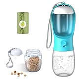 3 in 1 Portable Dog Water Bottle with Food Container and Waste Bag, Multifunctional Pet Travel Water Dispenser Water Bottle for Outside Drinking and Eating, Suitable for Puppy and Cats - Image 1