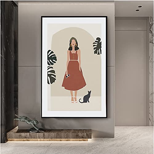 Impression sur toile pour salon terne | Solution déco affiche abstraite fille