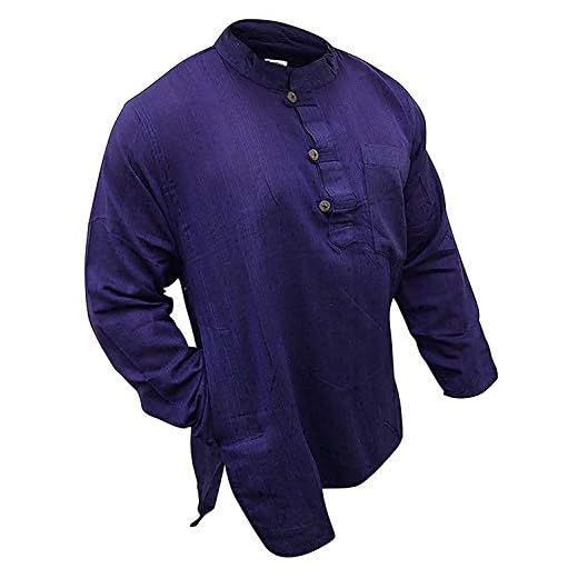 SHOPOHOLIC FASHION Lätt hippy festival farfar skjorta, Lila, 4XL