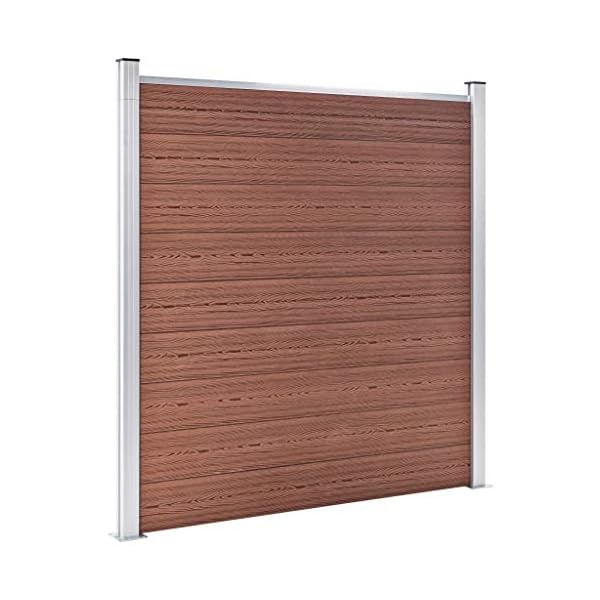 Festnight Gartenzaun Sichtschutz-Zaun Steckzaun Gartenzaun Komplettset Sichtschutzzaun Sichtschutz WPC 180×186 cm Braun