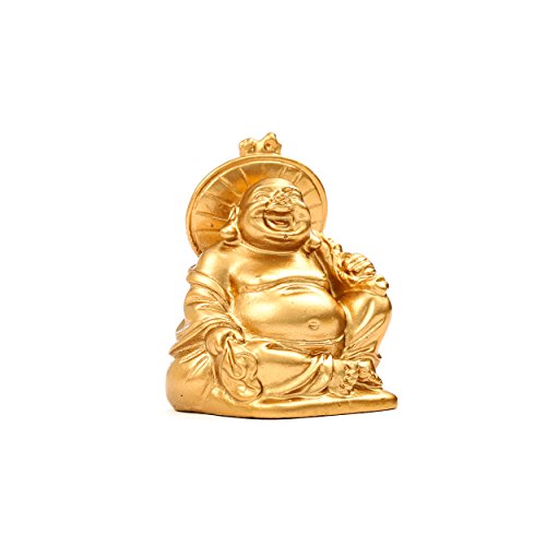 Brabud Feng Shui 2'' Golden Resin Laughing Buddha Statue Figurines Set Of 6 Bs019 #TOP2