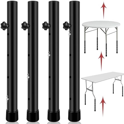Amazon.com: 8 Pack Table Risers For Folding Table, 4 Levels Adjustable ...