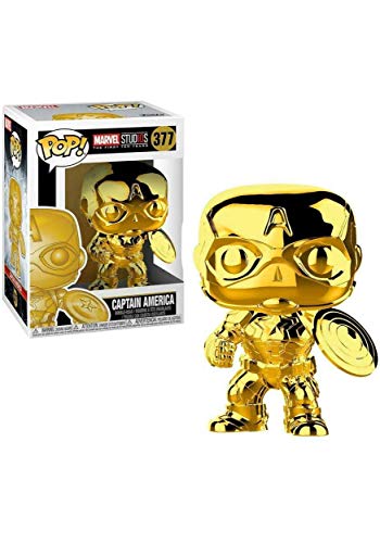 Funko Pop Marvel: Marvel Studios 10 - Captain America (Gold Chrome) Collectible Figure, Multicolor