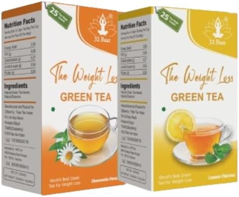 32 Baar Pack Of 2 Chamomile & Lemon Green Tea Bags