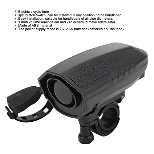 tomvorks Buzina elétrica para bicicleta, alarme de guidão de ciclismo alto 110db com botão dividido,