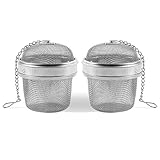 2 pack Stainless Steel 3 Inch Spice Ball Tea Strainer Tea Infuser Seasoning Ball