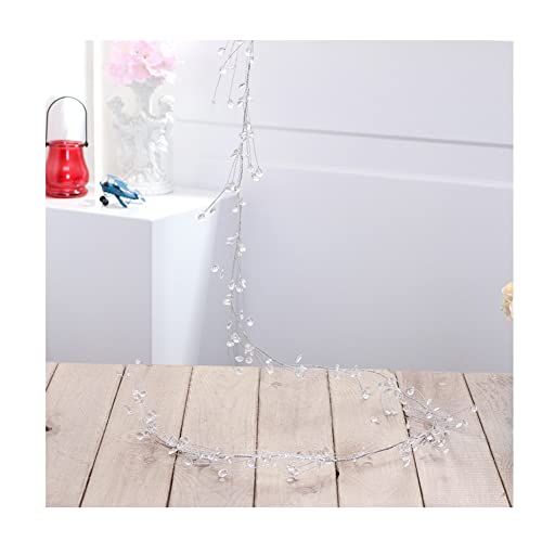 YJFENG Astförmige Girlandenbesatzkette, Acrylkristallperle Transparent Abnehmbar, DIY Dekorhandwerk Für Hochzeitsfeier, Leuchter, Aluminiumdraht (Farbe : Klar, Größe : 115cm-30pc) Cover