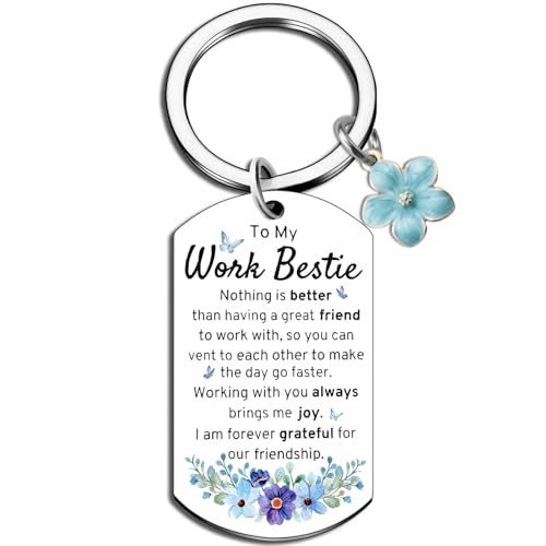 WXCATIM Work Besties Gifts For Women Coworker Keychain Gift For Work Bestie Favorite...