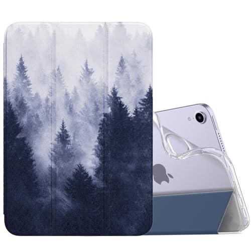 Coque iPad Mini 7 A17 Pro MoKo Coque Arrière TPU Souple Forêt Grise