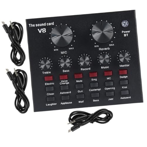 Table de mixage audio portable Levemolo noire avec carte son en direct