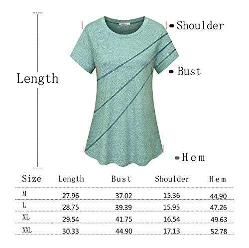 Axbyczd Moisture Wicking Shirts Women Training Exercise Sports Hiking Tops Cute Round Neck Soft Breathable Functional Running Yoga Tees Active Fitness Apparel Daily Wear Grey Large #TOP5