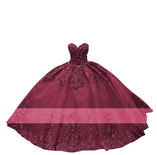 Sweetheart Sparkly Sequins Applique Quinceanera Dresses Tulle Ball Gown Dress Formal Evening Corset Back 2025