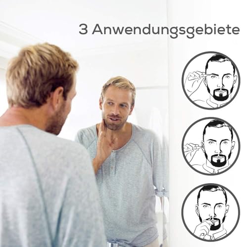 Foto von Beurer HR 2000 Präzisionstrimmer zur Korrektur und zum Trimmen von Augenbrauen, Nasen- und Ohrhaaren, inkl. Kammaufsatz und abnehmbarem Schneidaufsatz