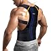 Posture Corrector for Upper Back Pain Relief Lumbar Support Adjustable Shoulder Brace for Men & Women Improve Scoliosis, Thoracic Posture (Black, L)
