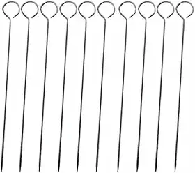 Kit 10 Mini Espetos de Aço Inox 26cm - Espetinhos para Carne e Churrasco