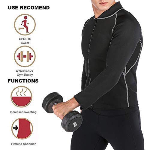FLORATA – Jaqueta masculina de neoprene para treino e perda de peso, roupa de sauna, modelador corpo