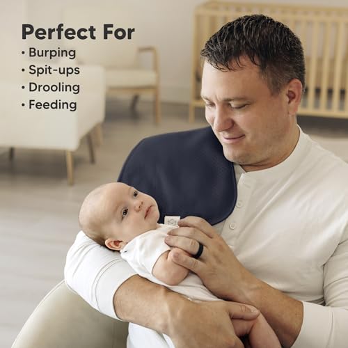 Image of KeaBabies 5-Pack Organic Burp Cloths Baby Girl, Boy - Extra Large, Absorbent Baby Burp Cloths, Soft Burping Cloths for Babies, Newborn Burp Clothes, Cotton Burp Rags, Thick Burp Cloth (Eclipse /Quin)