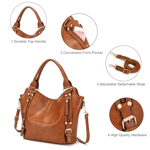 Image of Crossbody Bags for Women Large Hobo Purse Shoulder Handbag Wallet Set 2PCS | Soft PU Leather,Total 9 Pockets,Large Capacity,with a Spacious Functional Wallet,Detachable Shoulder Strap,Stylish Design