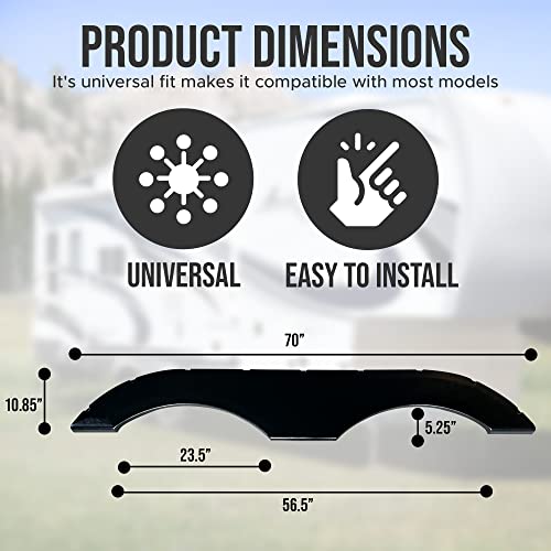 Usamade Universal Fit Trailer Rv Fender Skirts, Tandem Pair, Perfect For Rv Campers And Trailers, Black #TOP3