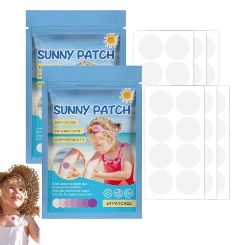 48 pegatinas UV para crema solar, pegatinas de protección UV, protección solar, para niños y adultos
