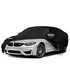 Waterproof Car Cover Replace for BMW 3 Series 2007-2025, 210T 6 Layers All Weather Car Covers with Zipper Door for Snow Rain Dust Hail Protection(320i 328i 328d 330i 330e 335i 340i)