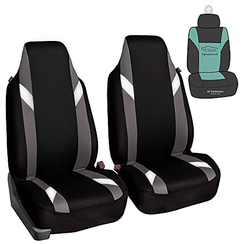 FH Group FB133102 Premium Modernistic Seat Covers Gray/Black- Fit Most Car, Truck, SUV, or Van