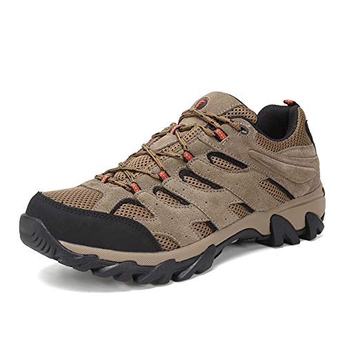 FANTURE Men's Lightweight Hiking Shoes Camping Shoes Outdoor Sneakers U419FSYDX002-Brown-45