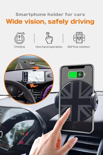 Persevere for Mini Cooper Phone Holder F54 F55 F56 F57 with Auto Charging for Display Dashboard Car Phone Mount, Fits 4-6.9" Smartphones, Right (Not Supported All Countryman F60/R61)