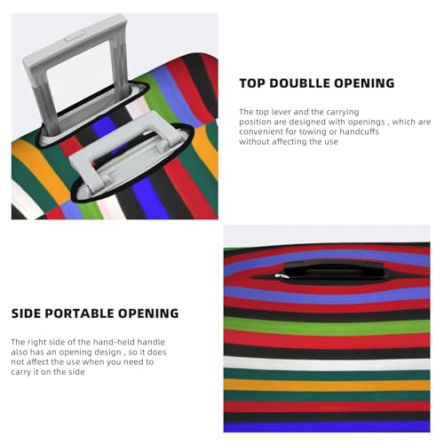 Colored Stripes print Trolley case protective cover, Fashion Suitcase Protector Fits, hidden zipper4