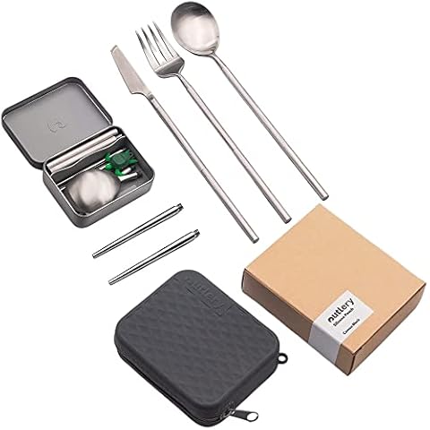 Silicone Pouch for Outlery Travel Cutlery (Thunder) - a Silicone Pocket to Protect Bundle with Outlery | Portable & Reusable Stainless Steel Travel Cutlery Set (Raw Silver) Cover