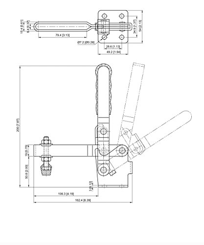 Aexit Red Handle Clamps 318Kg 701Lbs Quick Holding Latch Action Toggle Toggle Clamps Clamp KD-431
