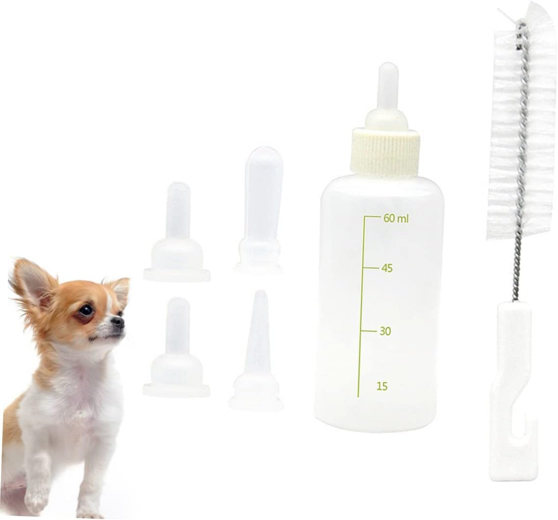 VANZACK 6sets Pet Nursing Bottle for Cats and Dogs Feeding Bottles Scale Design Portable Pet Feeder for Kittens and Puppies