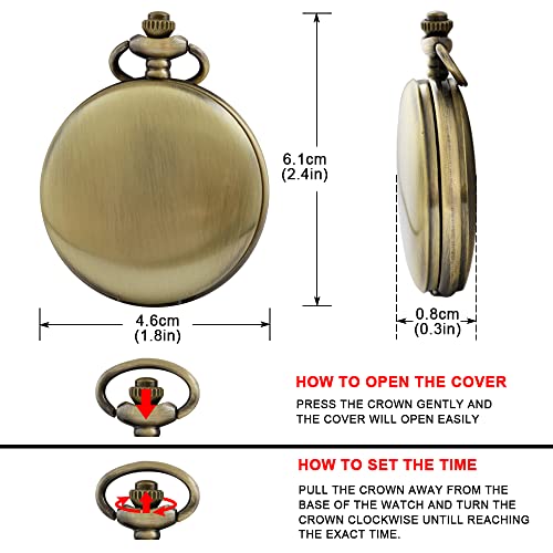 Image of Tiong Smooth Pocket Watch,Personalized Pocket Watch,Customized Watches for Men,Engraved Pocket Watches for Father's Day with Chain