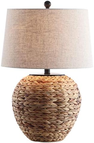 JONATHAN Y JYL6501A Alaro 24.5" Banana Leaf Basket LED Table Lamp Coastal Cottage Industrial Bedside Desk Nightstand Lamp for Bedroom Living Room Office College Bookcase LED Bulb Included, Natural