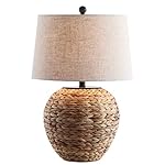 JONATHAN Y JYL6501A Alaro 24.5" Banana Leaf Basket LED Table Lamp Coastal Cottage Industrial Bedside Desk Nightstand for Bedroom Living Room Office College Bookcase LED Bulb Included, Natural